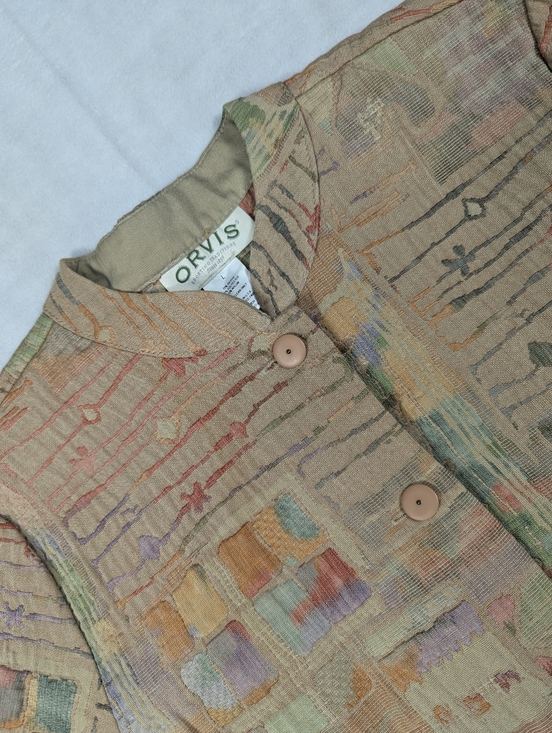 Orvis Jackets & Blazers - Vintage Orvis Women's Jacquard Patchwork Boho Hippie Style Jacket Size Large